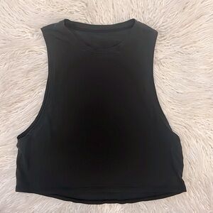 Black lululemon cropped tank top, size XS